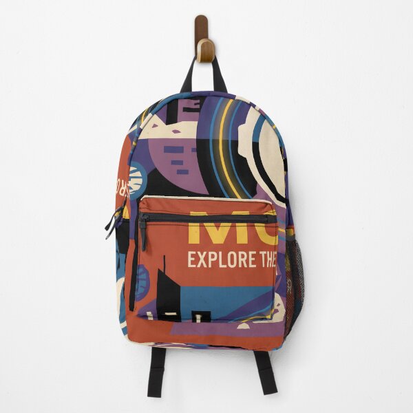 Item preview, Moon Explore Silver Frontier Vintage Space Poster Print designed and sold by AbstractAuraArt.