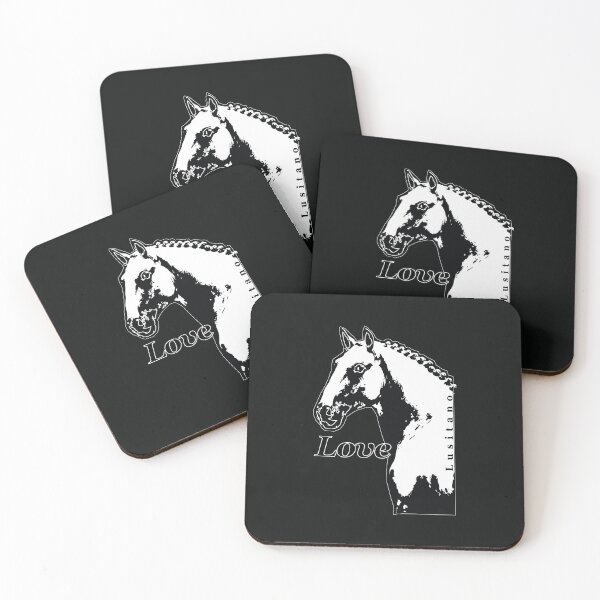 Item preview, Baroque White Noble Lusitano Horses Head Logo with the Word Love designed and sold by DappleDesign.