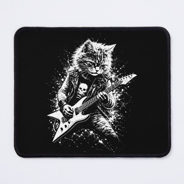 Item preview, Rock Cat Electric Guitarist Punk Music Funny Kitten Lover designed and sold by w1ckerman.
