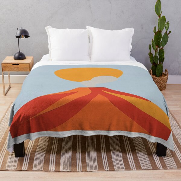 Item preview, Minimal Volcano Landscape Art | Modern Abstract Nature Illustration designed and sold by Globalcitytees.