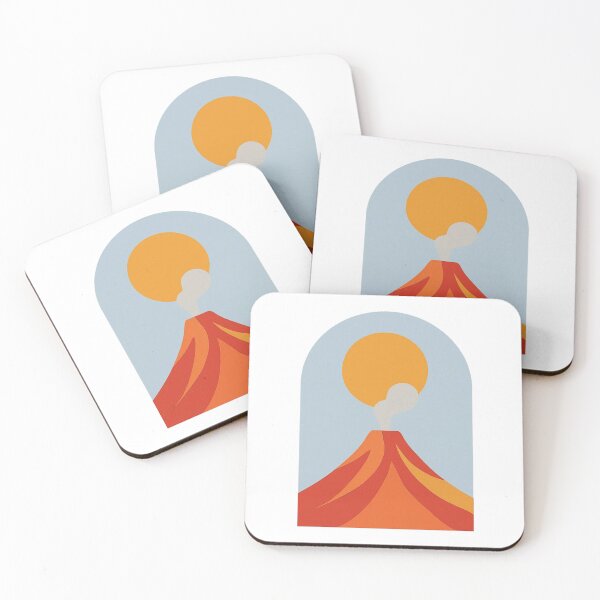 Item preview, Minimal Volcano Landscape Art | Modern Abstract Nature Illustration designed and sold by Globalcitytees.
