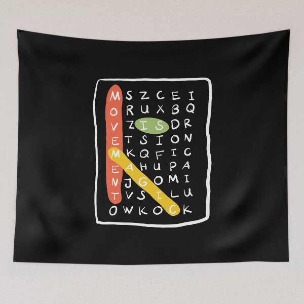 Item preview, Movement Magic Crosswords Puzzle black designed and sold by Feldymerch.