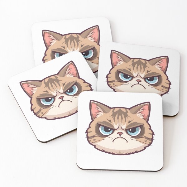Item preview, Grumpy Cartoon Cat designed and sold by Kavya Art.