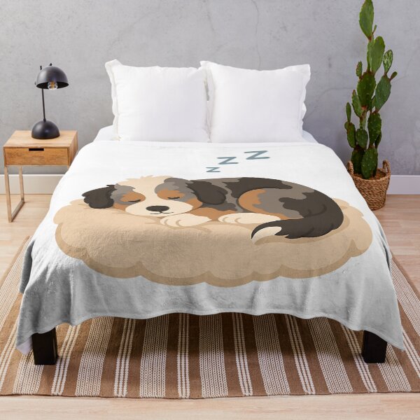 Item preview, Nap Time Cute Aussie Doodle Puppy Sleeping ZZZ - Cozy Dog designed and sold by Balasan.