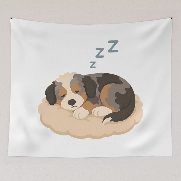 Item preview, Nap Time Cute Aussie Doodle Puppy Sleeping ZZZ - Cozy Dog designed and sold by Balasan.