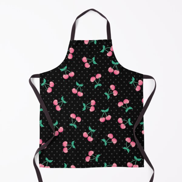 Item preview, Pink Cherries with Black Background with Grey Polka Dots designed and sold by Goolsby-Designs.