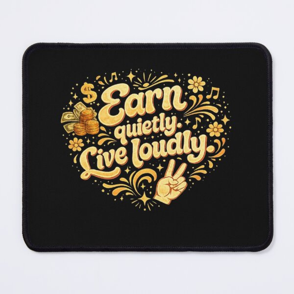 Item preview, Earn Quietly Live Loudly – Retro Motivational Typography Money Mindset Design designed and sold by masteryStore.