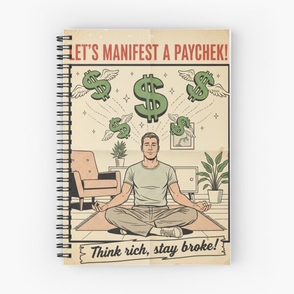 Item preview, Manifesting a Paycheck | Funny Retro Manifestation Art designed and sold by Vantage Print Co..