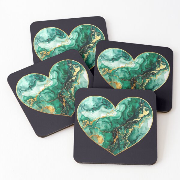 Item preview, Heart of stone and gold, emerald green designed and sold by LiskoDesign.