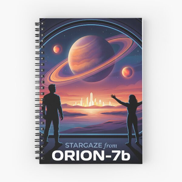 Item preview, Stargaze Orion-7b Sci-Fi Space Poster Alien Planet Art Print designed and sold by AbstractAuraArt.