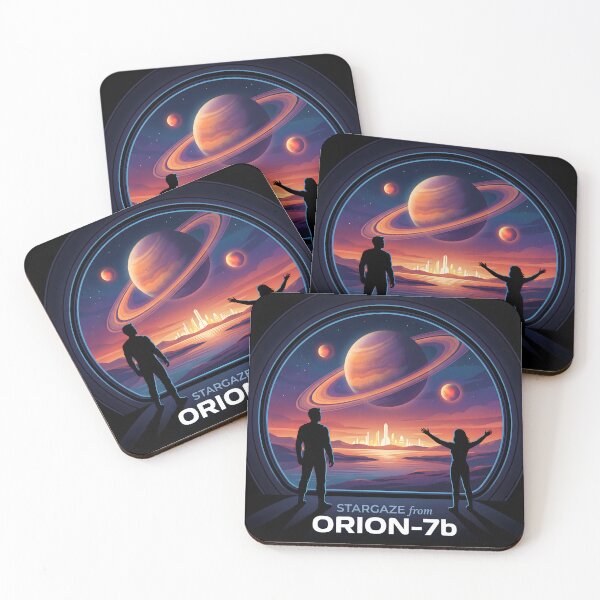 Item preview, Stargaze Orion-7b Sci-Fi Space Poster Alien Planet Art Print designed and sold by AbstractAuraArt.