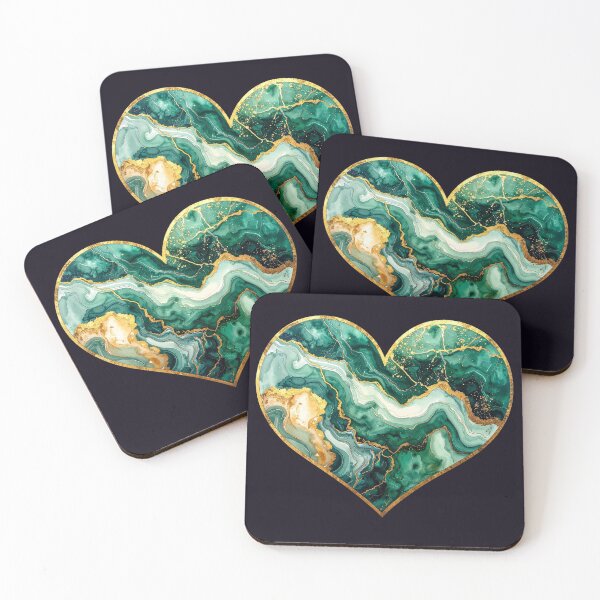 Item preview, Golden veins of the heart, emerald green designed and sold by LiskoDesign.