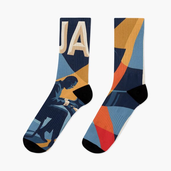 Item preview, Jazz Piano Player Poster Vintage Music Art Blue Gold Print designed and sold by AbstractAuraArt.