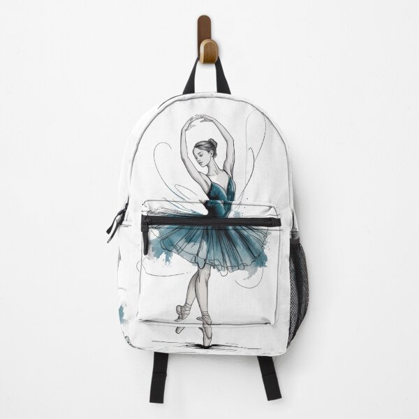 Item preview, Ballerina with ink sketch – Blue watercolor tutu – Minimalist ballet illustration, perfect as a gift designed and sold by FusiTink.