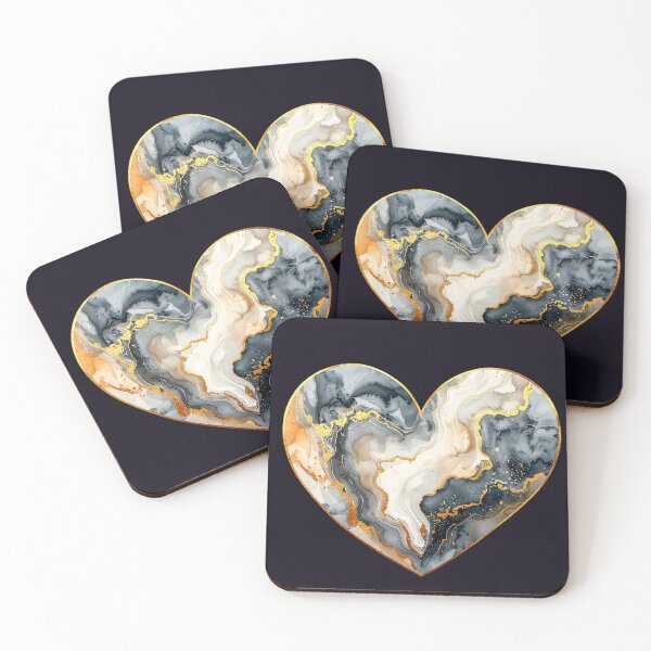 Item preview, Heart of stone and gold, grey cream designed and sold by LiskoDesign.
