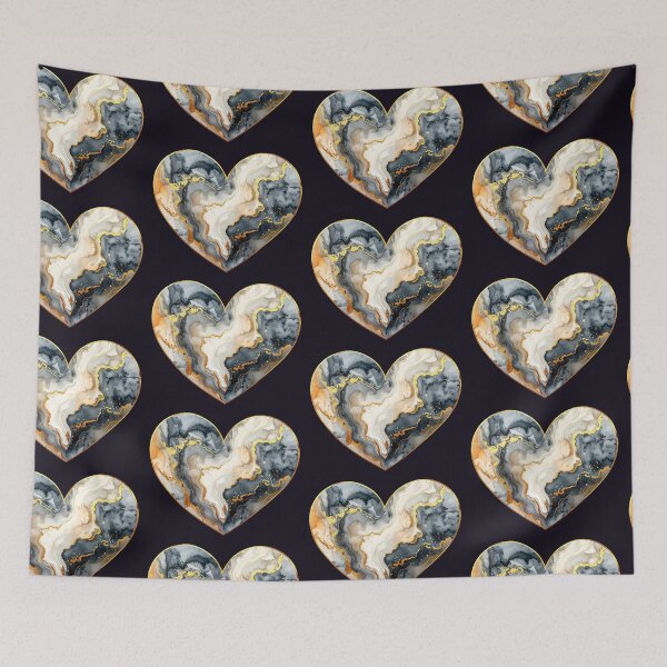 Item preview, Heart of stone and gold, grey cream designed and sold by LiskoDesign.