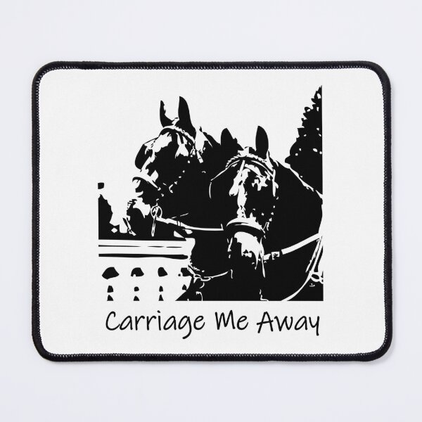 Item preview, Black and White Carriage Horses Heads in Harness designed and sold by DappleDesign.
