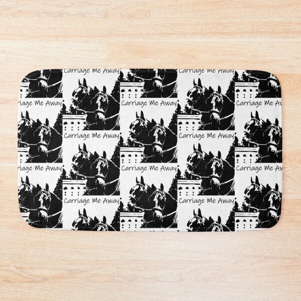 Item preview, Black and White Carriage Horses Heads in Harness designed and sold by DappleDesign.