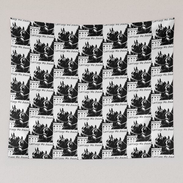 Item preview, Black and White Carriage Horses Heads in Harness designed and sold by DappleDesign.