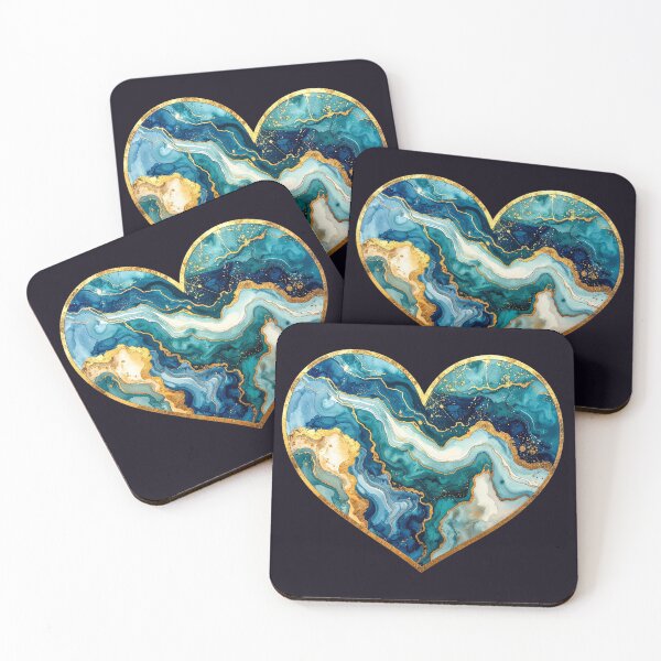 Item preview, Heart of stone and gold, blue and cream designed and sold by LiskoDesign.