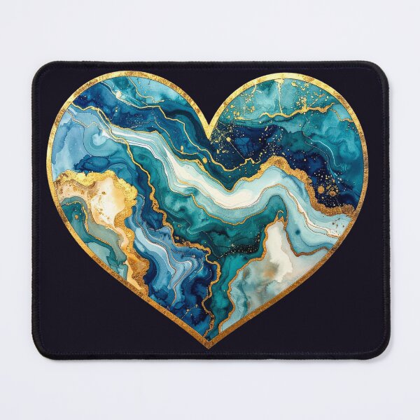 Item preview, Heart of stone and gold, blue and cream designed and sold by LiskoDesign.