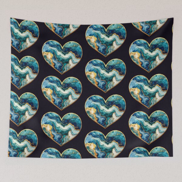 Item preview, Heart of stone and gold, blue and cream designed and sold by LiskoDesign.