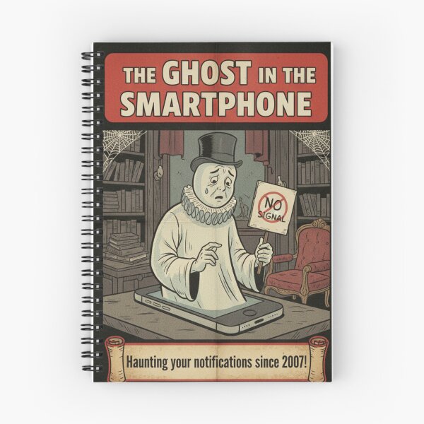 Item preview, The Ghost in the Smartphone | Funny Vintage Paranormal Art designed and sold by Vantage Print Co..