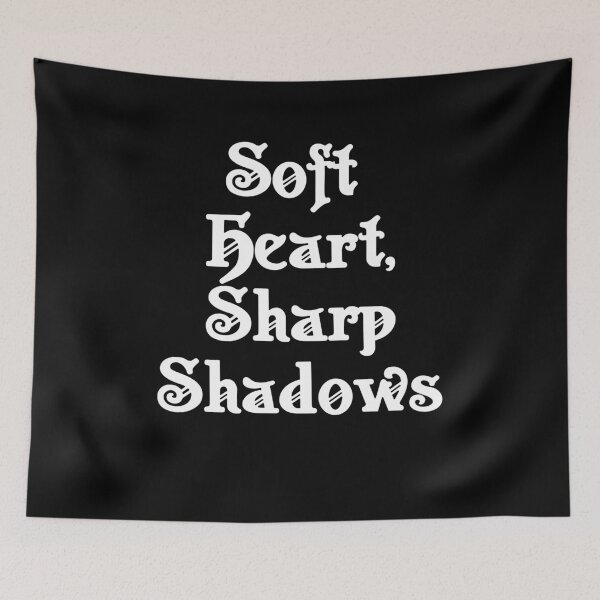 Item preview, Soft Heart, Sharp Shadows – Minimal Gothic Quote designed and sold by TheInkRaven.