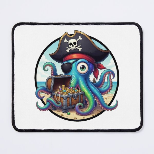 Item preview, Cute Pirate Octopus Captain Sticker designed and sold by octozap.