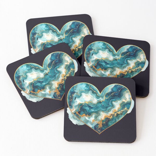 Item preview, Golden veins of the heart, blue cream designed and sold by LiskoDesign.