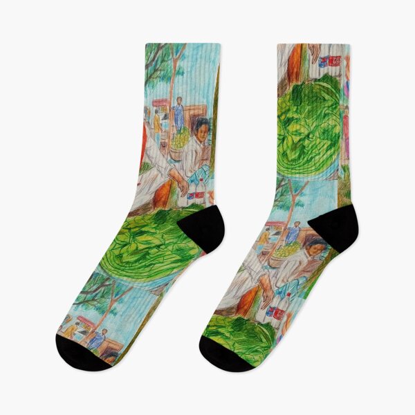 Item preview, Uttara Dia Bari life street scene near Metro Rail. designed and sold by fbtrisha.