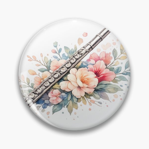 Item preview, Flute with floral pattern designed and sold by LongIslandDesgn.