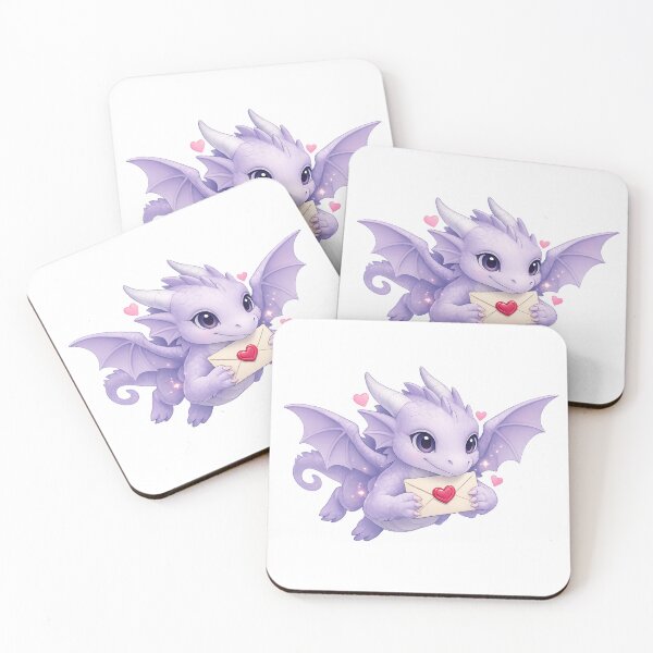 Item preview, Cute Lavender Baby Dragon Delivering a Love Letter designed and sold by Hatchling Hollow.