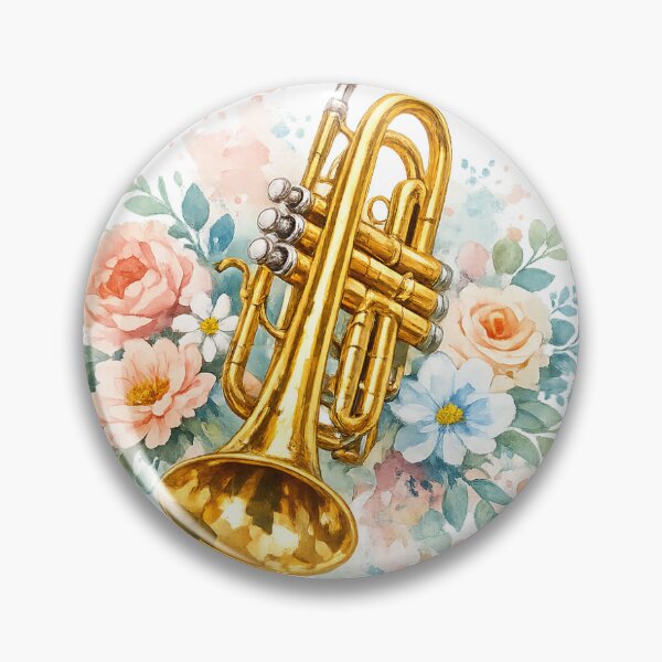 Item preview, Trumpet with floral pattern designed and sold by LongIslandDesgn.