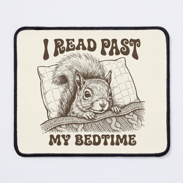 Item preview, I Read Past My Bedtime Vintage Squirrel Bookworm designed and sold by Y-Vibes.