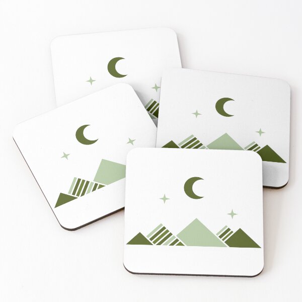 Item preview, Print with mountains, geometric pattern in green tones designed and sold by Hornast.