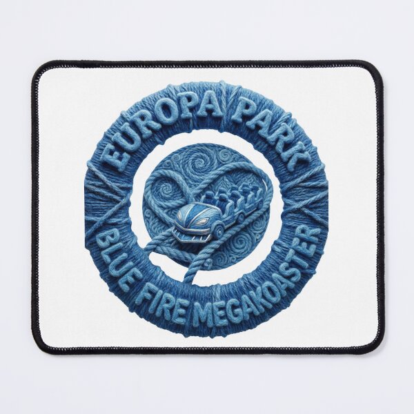 Item preview, Europa Park Blue Fire Megakoaster Yarn Badge Design designed and sold by AURA Vibes.