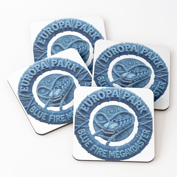 Item preview, Europa Park Blue Fire Megakoaster Yarn Badge Design designed and sold by AURA Vibes.