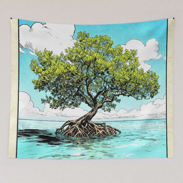 Item preview, Red Mangrove Tree Mexican Loteria Card designed and sold by ConcienciaEco.