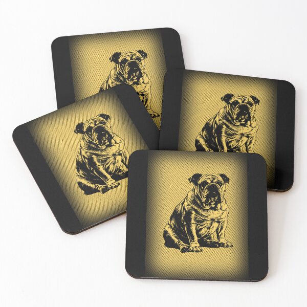 Item preview, English Bulldog Golden Vintage Portrait designed and sold by RPrintPulse.