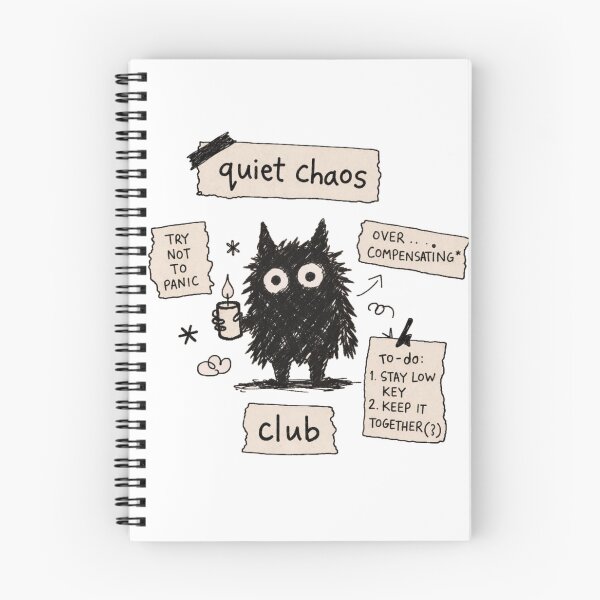 Item preview, Quiet Chaos Club T-Shirt – Cute Anxiety Doodle Art Tee designed and sold by KDesignCrafts.