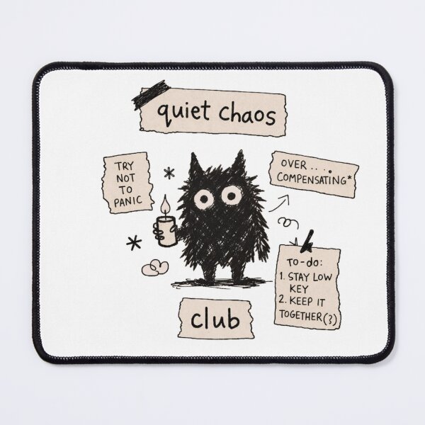 Item preview, Quiet Chaos Club T-Shirt – Cute Anxiety Doodle Art Tee designed and sold by KDesignCrafts.