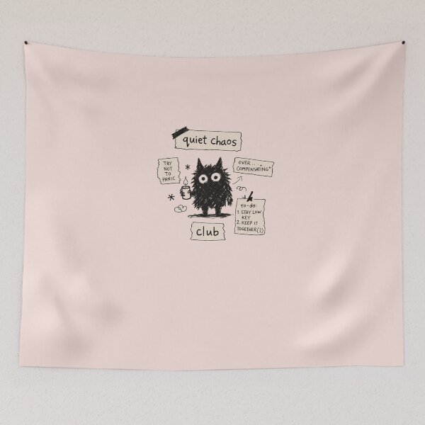 Item preview, Quiet Chaos Club T-Shirt – Cute Anxiety Doodle Art Tee designed and sold by KDesignCrafts.