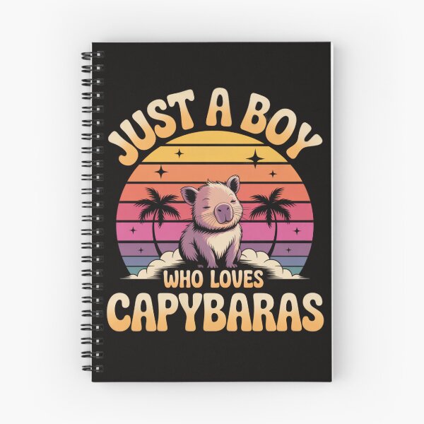 Item preview, Just A Boy Who Loves Capybaras Retro Vintage Sunset Funny Capybara Lover Gift designed and sold by QuikFun.