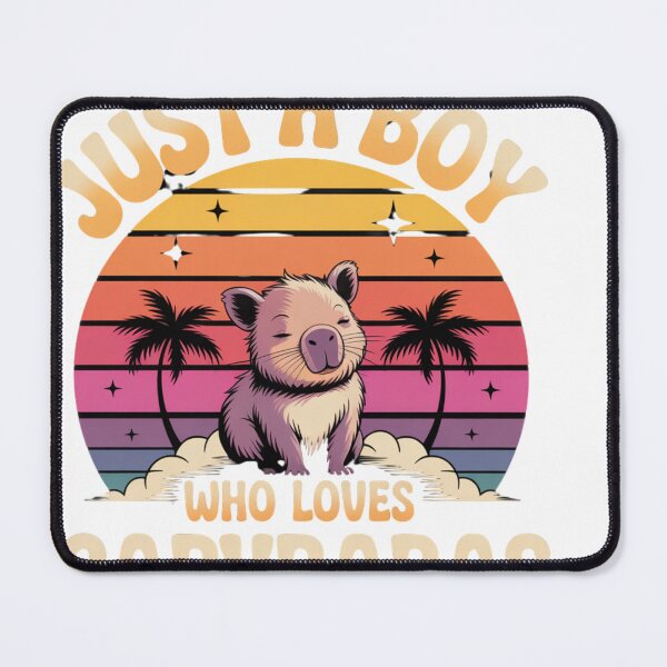 Item preview, Just A Boy Who Loves Capybaras Retro Vintage Sunset Funny Capybara Lover Gift designed and sold by QuikFun.