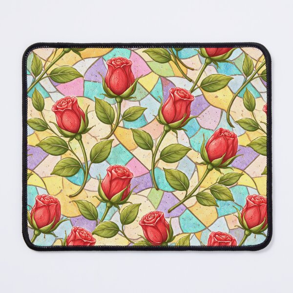 Item preview, Rosebuds on Stained Glass designed and sold by Poetic Patterns Studio.