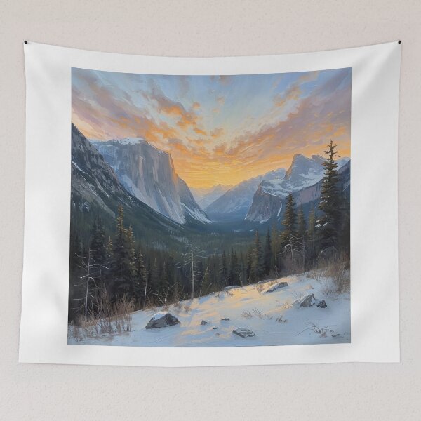 Item preview, Mountains, forests, snow, sunset designed and sold by Bobigreg.