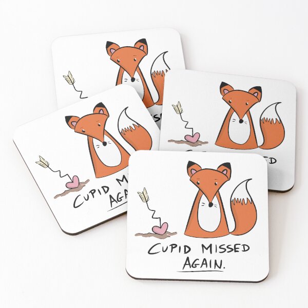 Item preview, Cupid Missed Again - Anti-Valentine’s Fox designed and sold by DesignFreakArt.