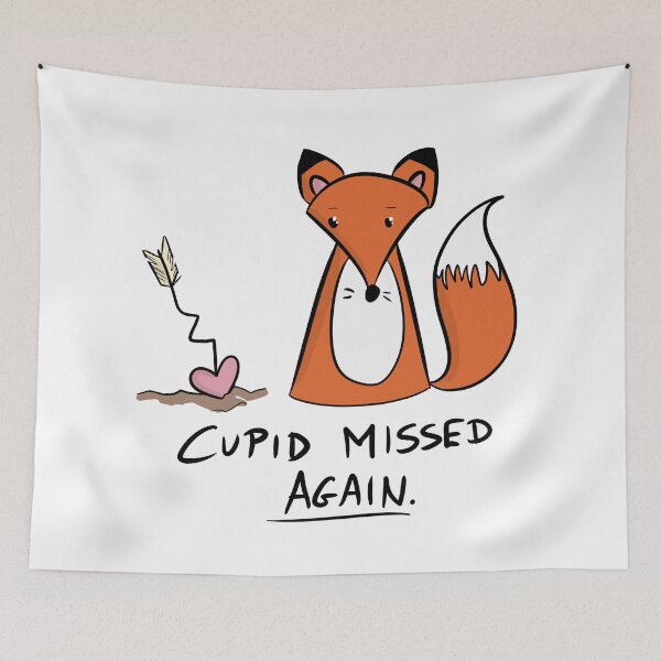 Item preview, Cupid Missed Again - Anti-Valentine’s Fox designed and sold by DesignFreakArt.