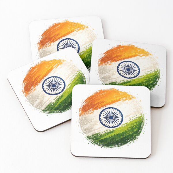 Item preview, Indian Flag Brush Circle Sticker | Patriotic Tricolor Art designed and sold by RelateAndTee.